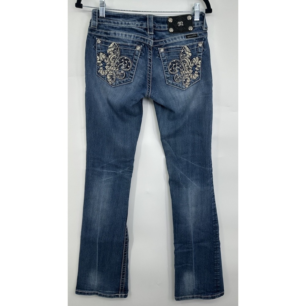 Miss Me Womens Bootcut Jeans Size 27 Low Rise Wash Stretch Studded Pockets